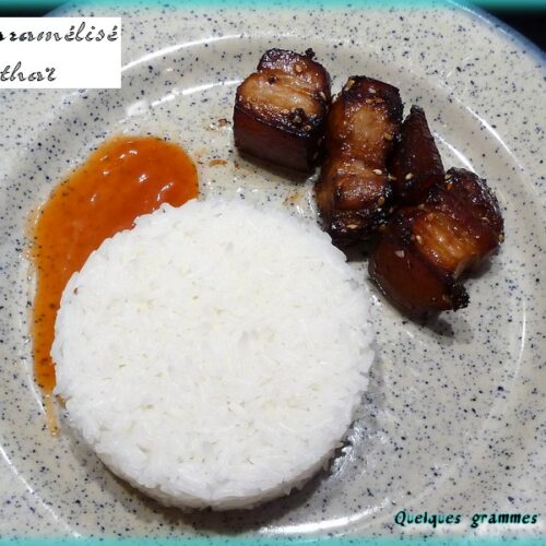 porc caramélisé riz thaî