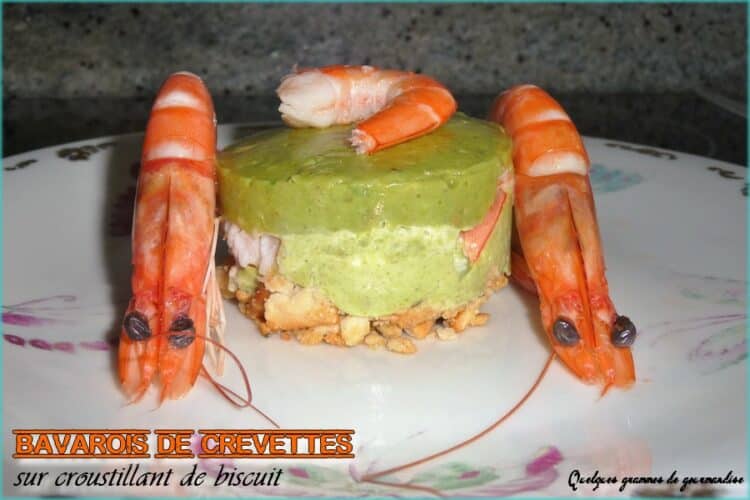 bavarois de crevettes sur croustillant de biscuit
