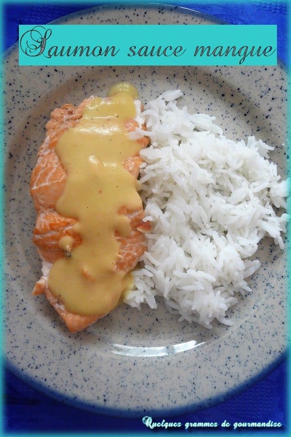 saumon sauce mangue accompagné de riz
