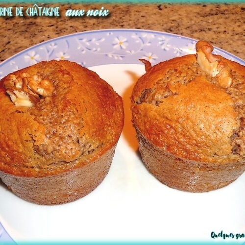 muffins à la farine de châtaigne aux noix