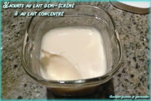 yaourts au lait demi-écrémé et au lait concentré