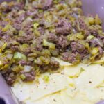 Gratin pommes de terre poireaux et boeuf haché