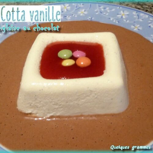 panna cotta vanille et sa crème anglaise au chocolat