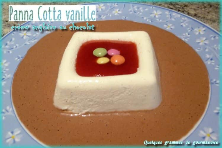 panna cotta vanille et sa crème anglaise au chocolat