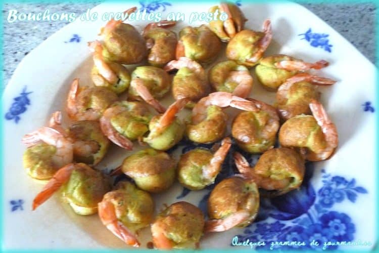 bouchons de crevettes au pesto