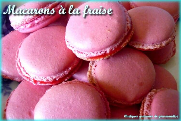 macarons à la fraise
