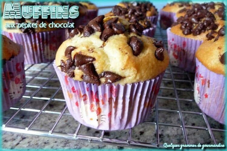 zoom sur les muffins aux pépites de chocolat