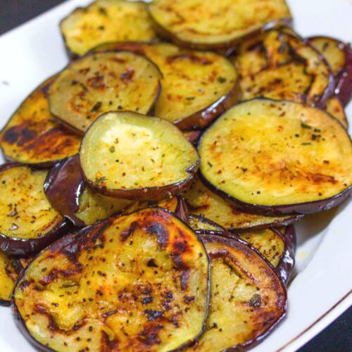 Aubergines ail basilic à la plancha