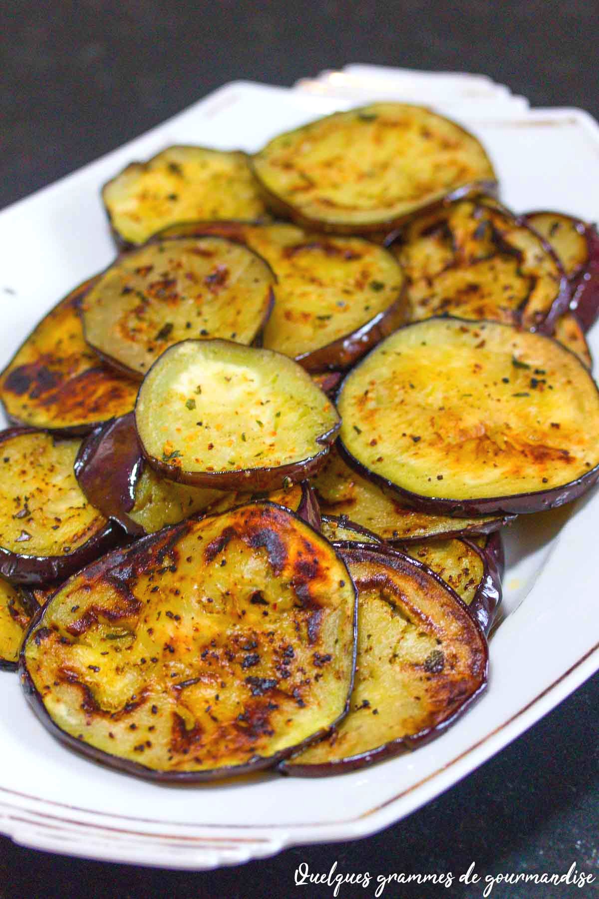 Aubergines ail basilic à la plancha