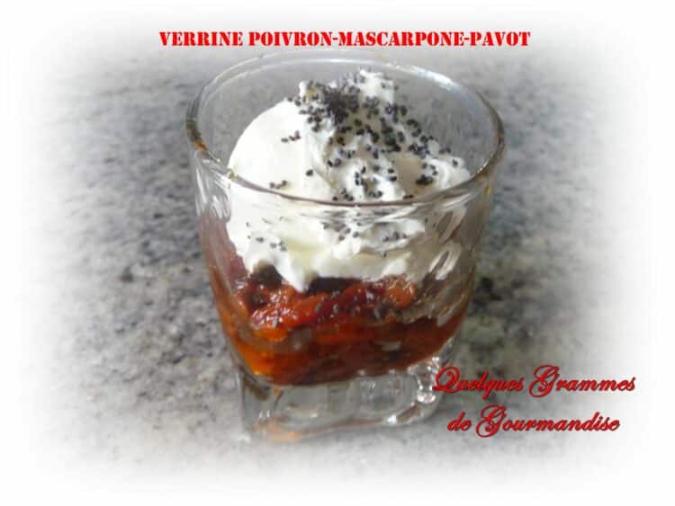 verrines poivron mascarpone pavot