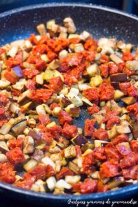 Clafoutis chorizo aubergine