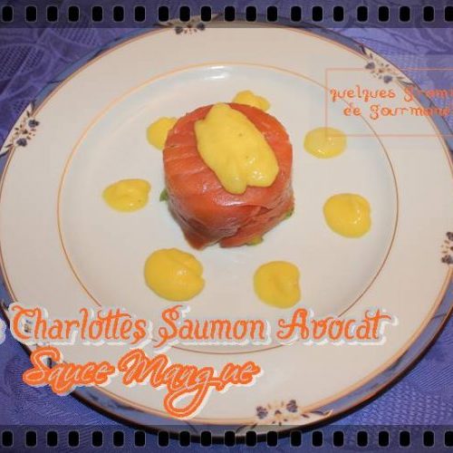 Charlottes saumon avocat sauce mangue