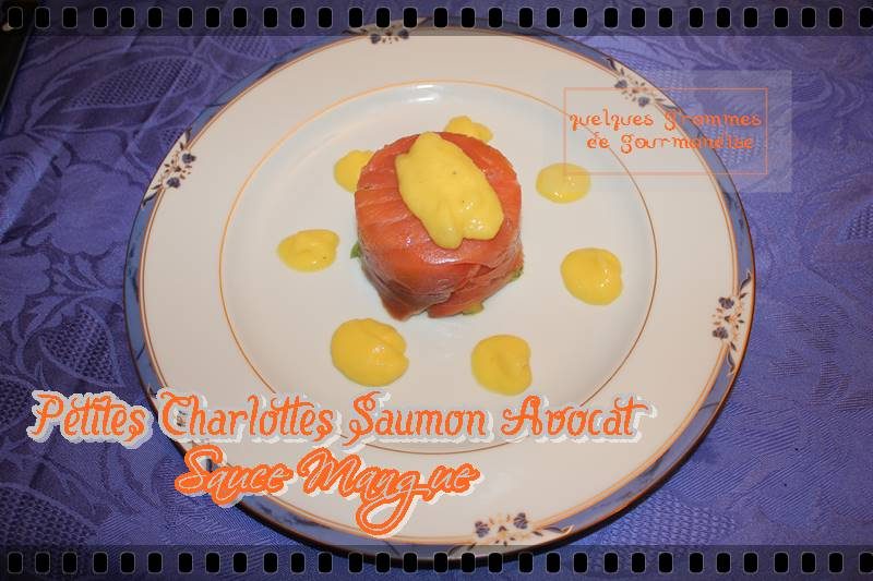 Charlottes saumon - avocat sauce mangue