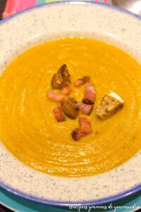 Velouté de potimarron et châtaignes