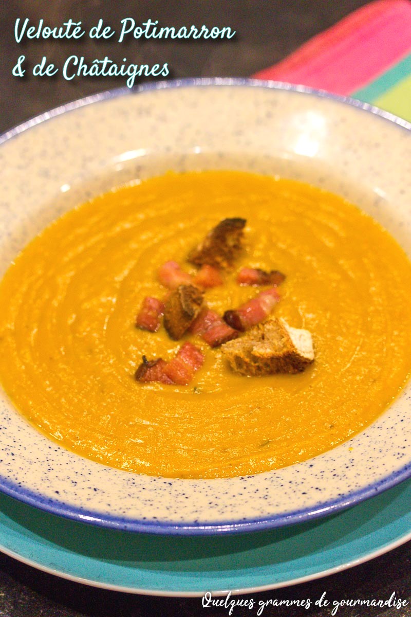 Velouté de potimarron et châtaignes
