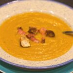 Velouté de potimarron et châtaignes