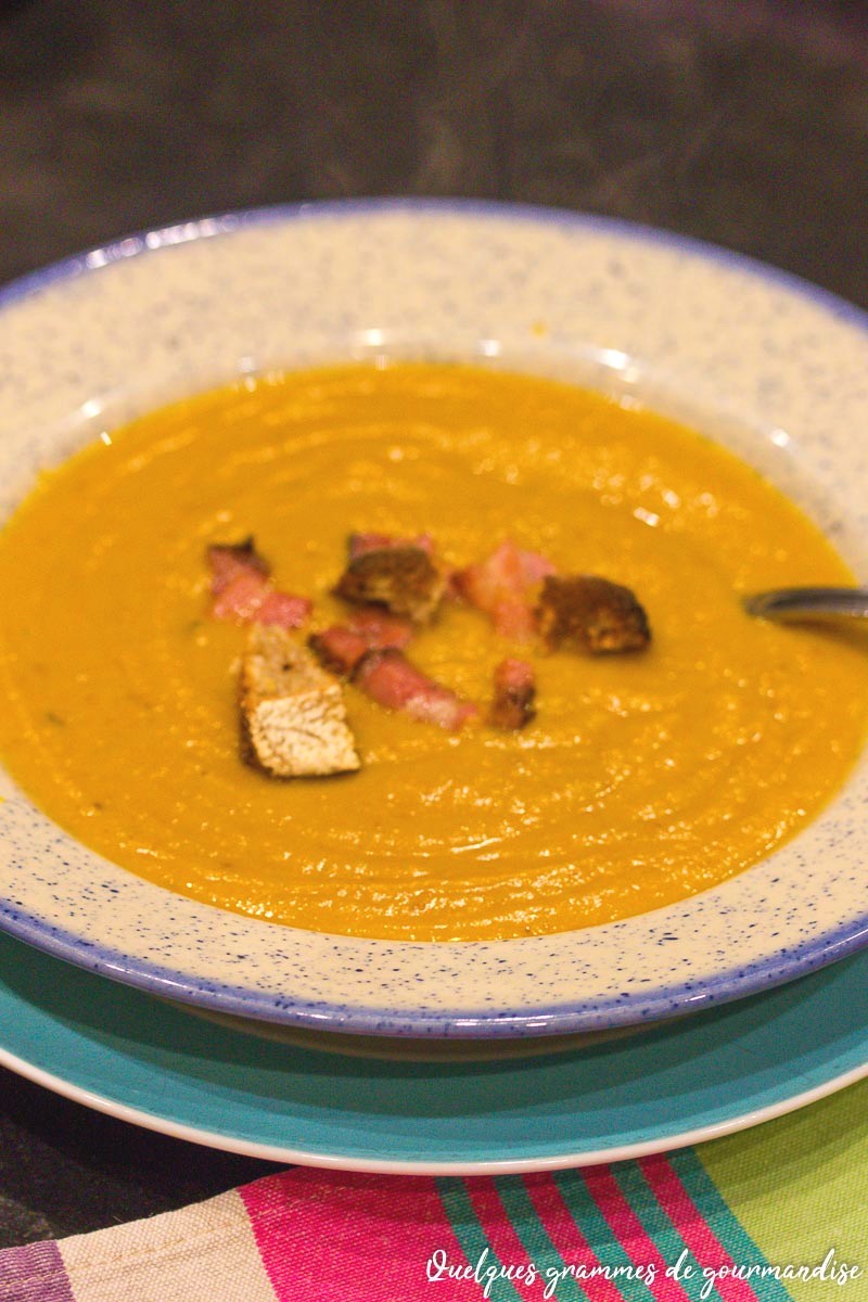 Velouté de potimarron et châtaignes