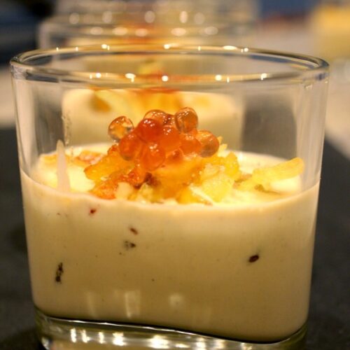 Ravioles croustillantes crème de foie gras