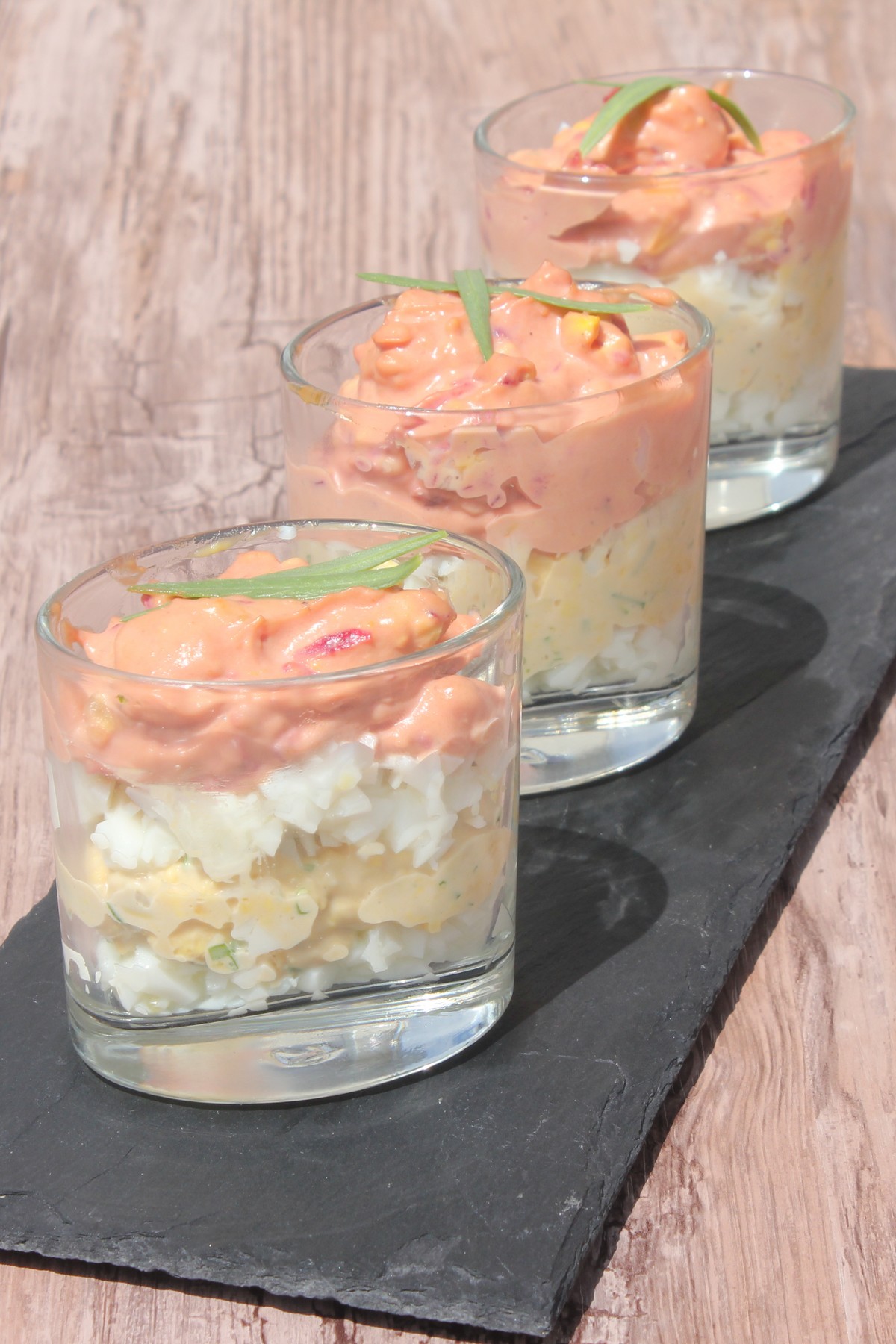 Oeuf mimosa en verrine