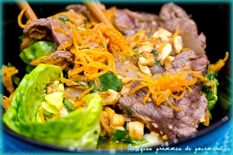 émincé de boeuf mariné sauce coréenne