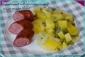 saucisse de Montbéliard cuite au vin blanc