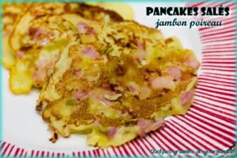 zoom sur les pancakes jambon poireau