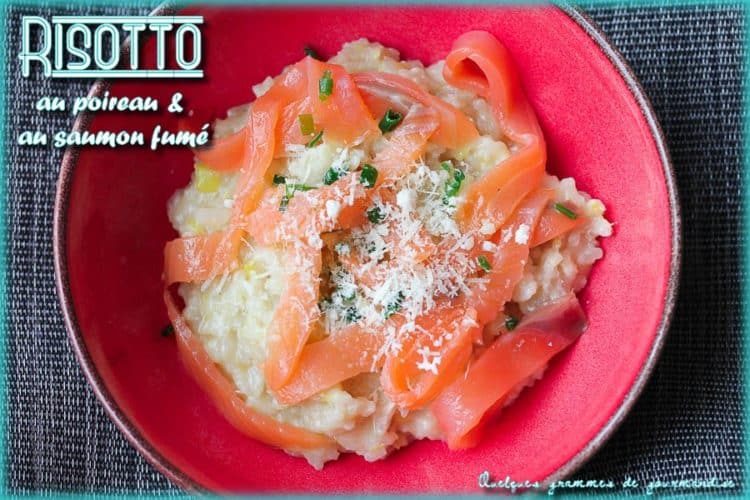 risotto au poireau et au saumon fumé