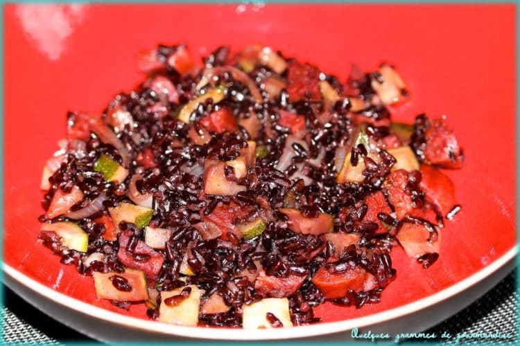 riz venere aux courgettes et au chorizo