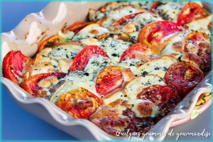 recette de gratin de tomates aux deux fromages