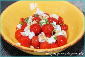 recette de poêlée de tomates cerises au fromage de chèvre