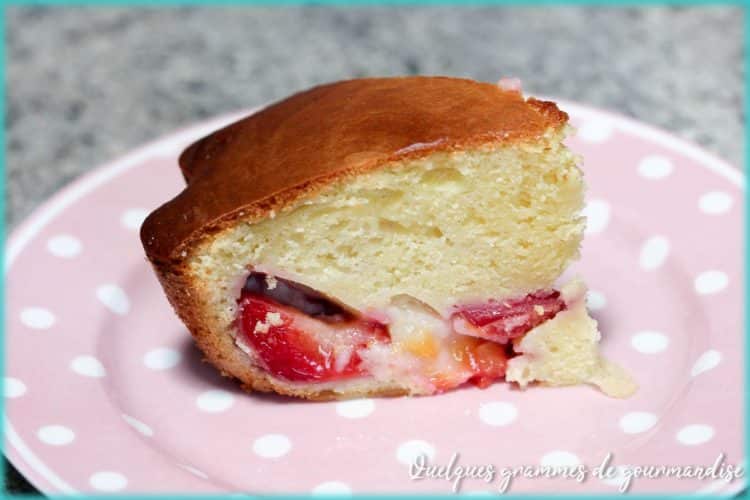 Recette de gâteau aux prunes eu fromage blanc