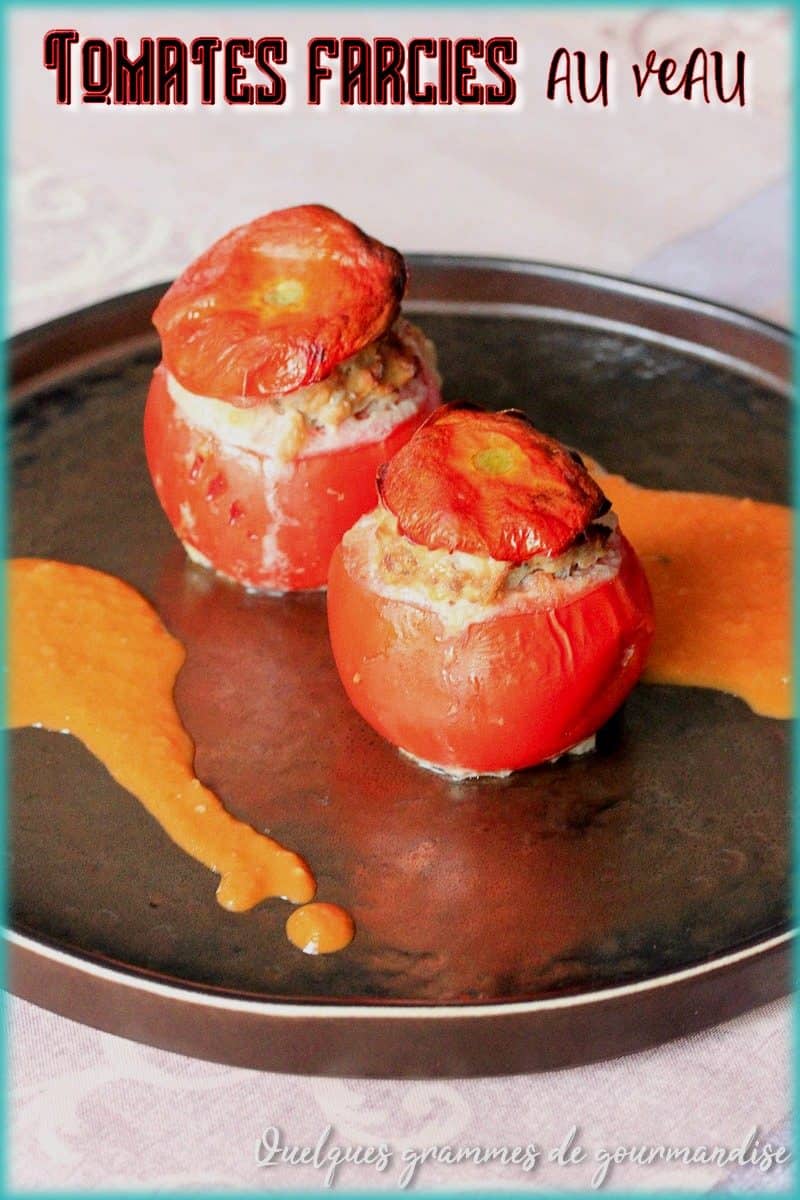 tomates farcies au veau et leur coulis de tomate maison