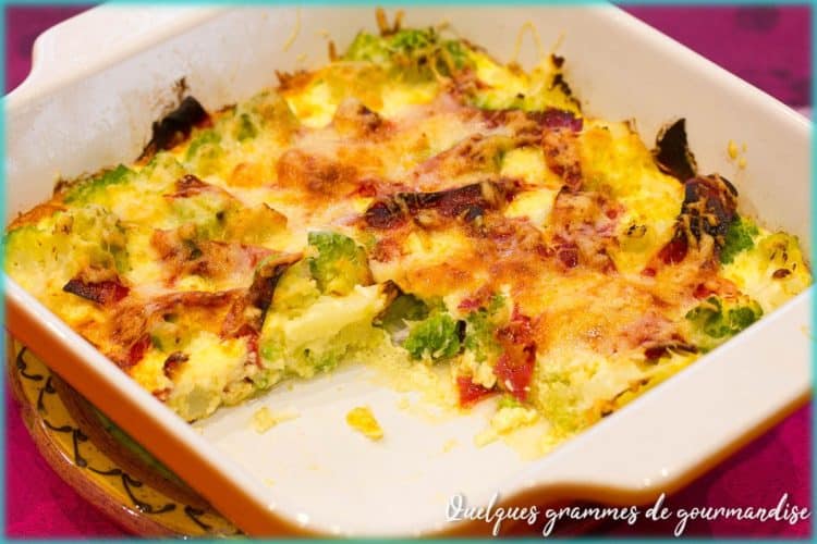 recette de clafoutis de chou romanesco au chorizo