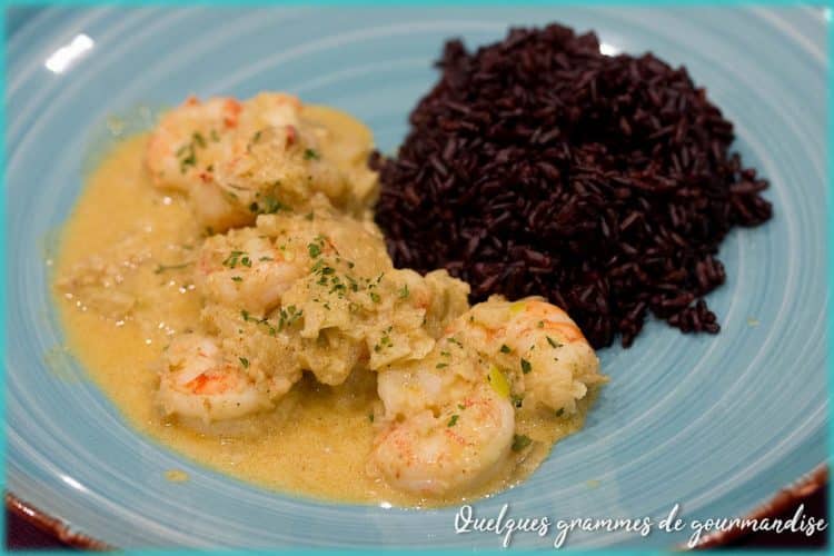 recette de curry de crevettes au lait de coco