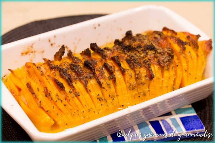 recette de courge butternut façon hasselback