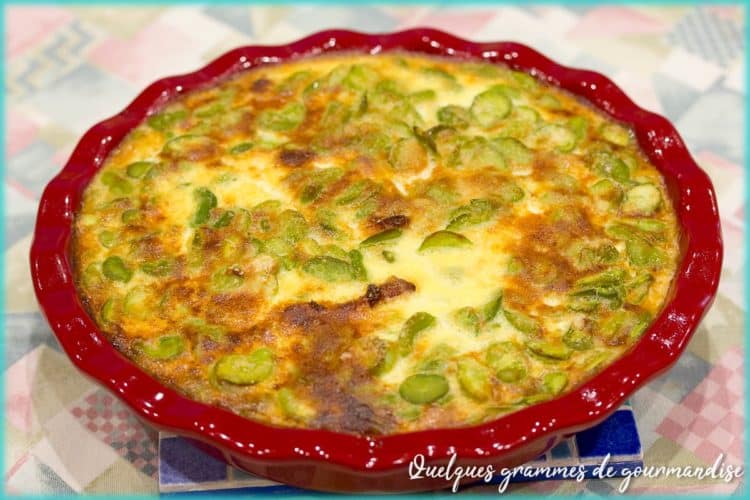 recette de clafoutis aux fèves et à la feta