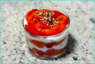 Recette de verrines de poivrons mousse au mascarpone