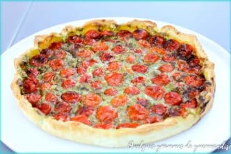 Recette de tarte à la tomate et au pesto
