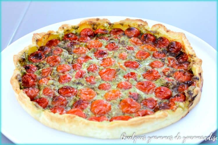 Recette de tarte à la tomate et au pesto