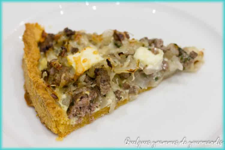 Recette de quiche boeuf-oignon-feta