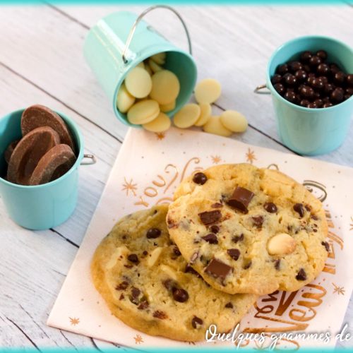 Recette de cookies aux 3 chocolats