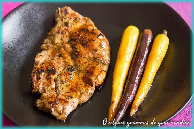 recette de côte de porc marinée carottes glacées