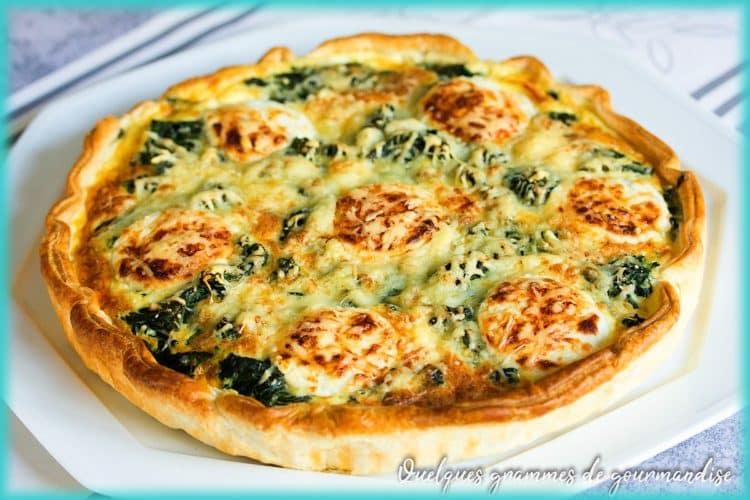 Recette de quiche aux épinards, chèvre et saumon fumé