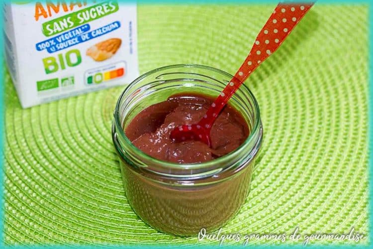 recette de crème chocolat au lait d'amande