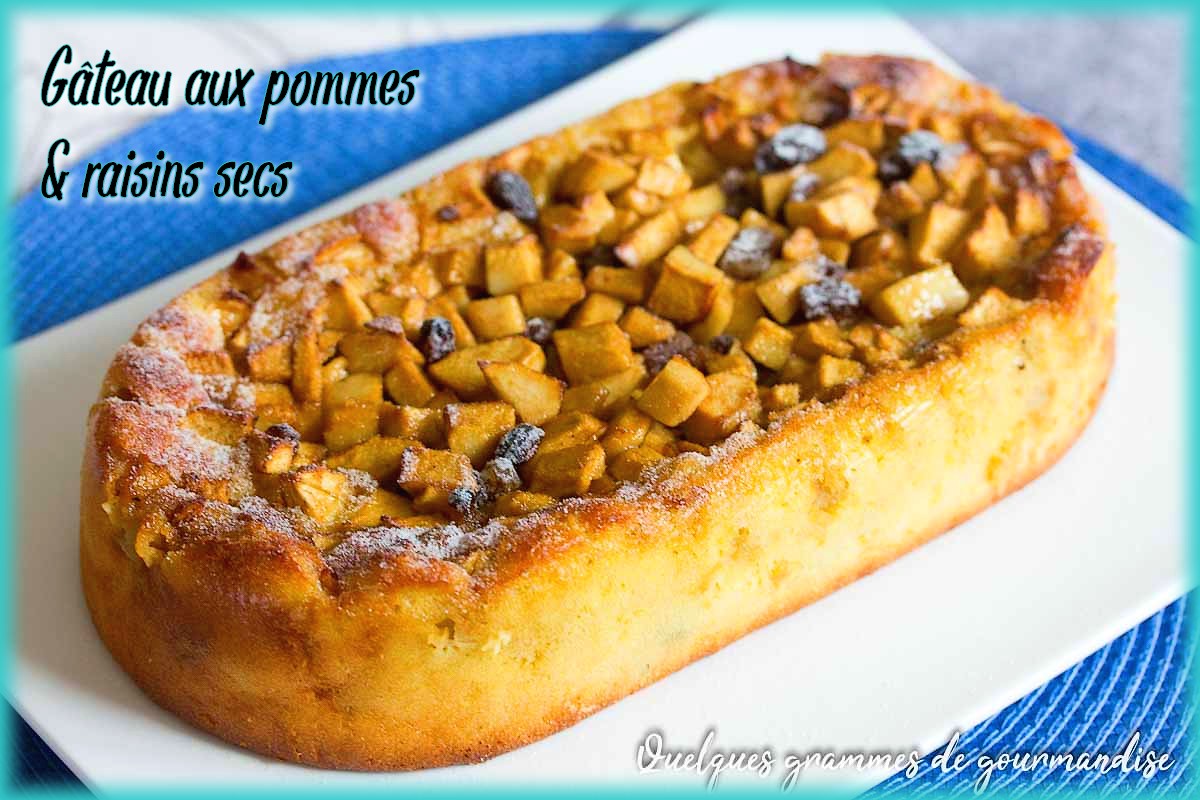 Gâteau moelleux aux pommes et raisins secs