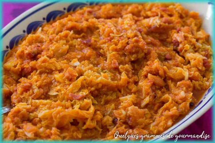 recette de chou aux lardons