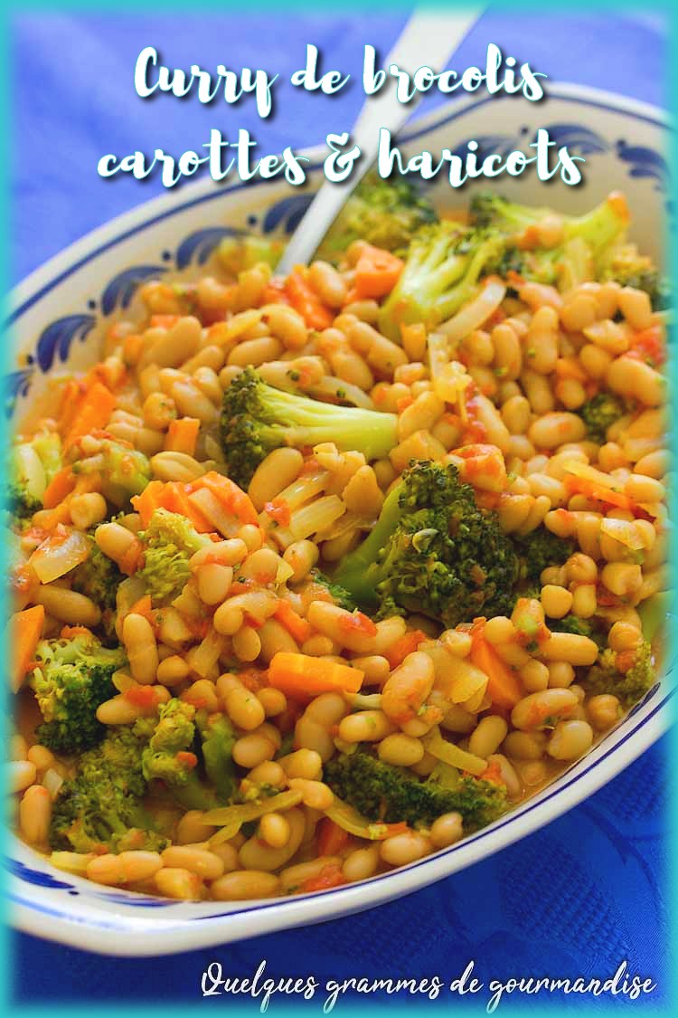 Curry de brocolis aux carottes et haricots