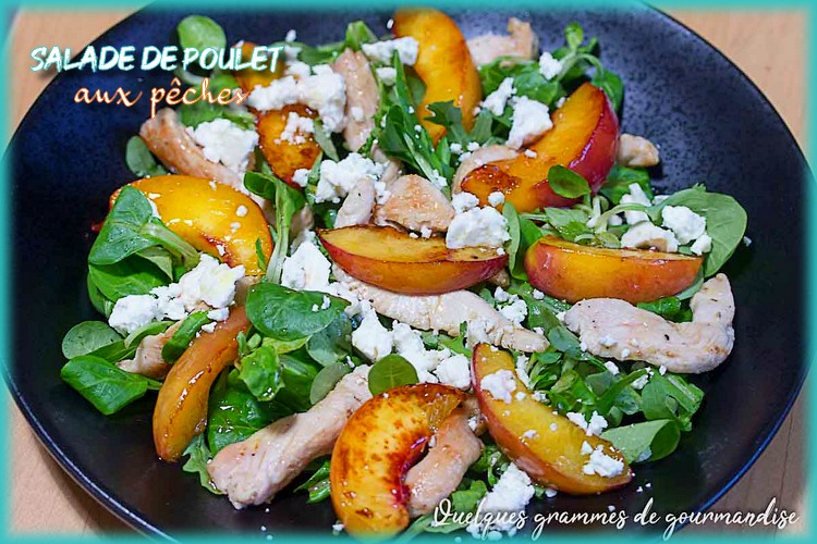 Salade poulet pêches