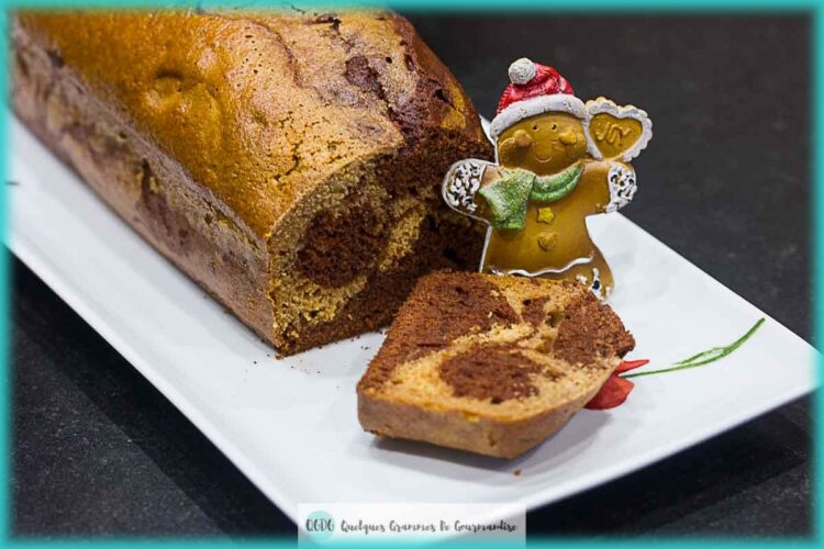 recette de pain d'épices marbré au chocolat