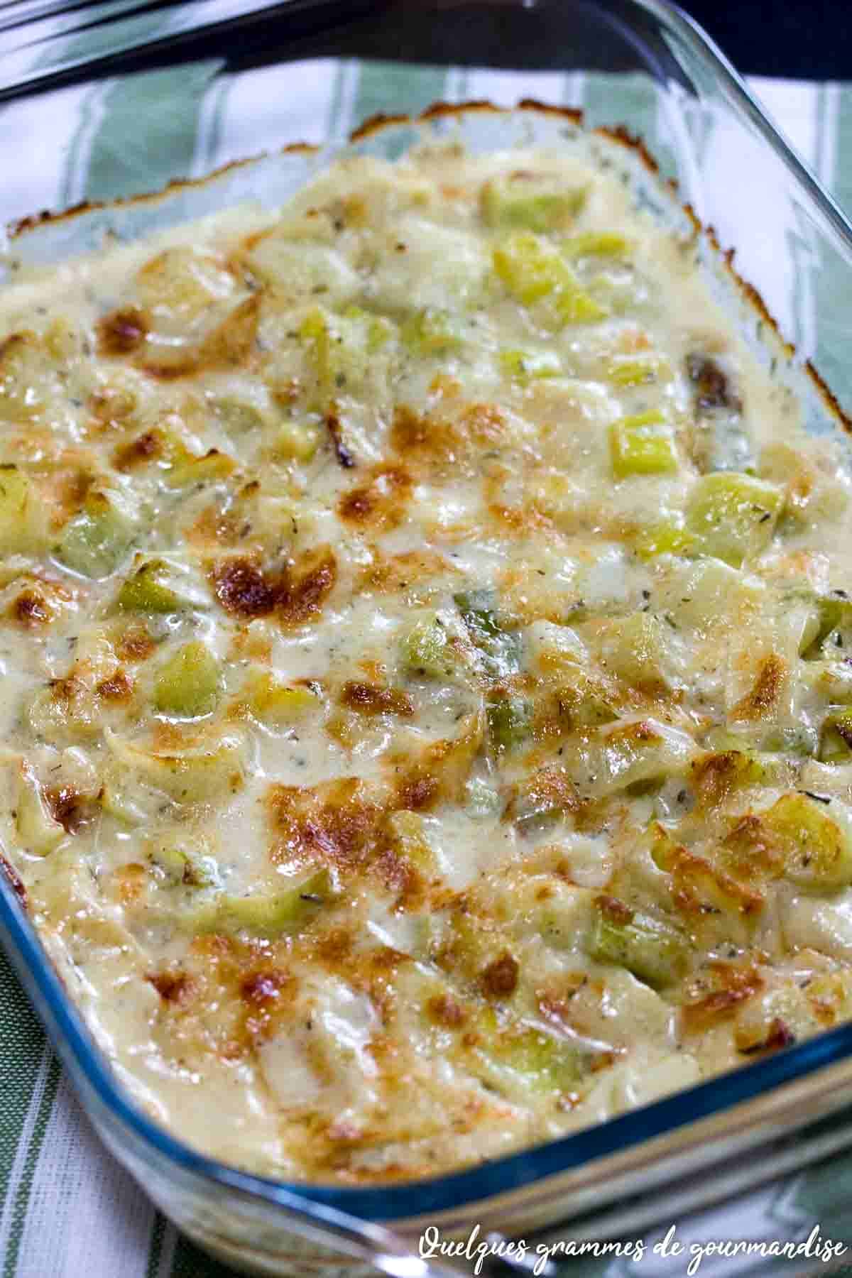 Gratin de poireaux au parmesan